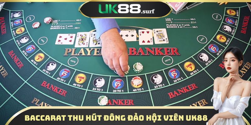 Trò chơi baccarat thu hút đông đảo hội viên UK88